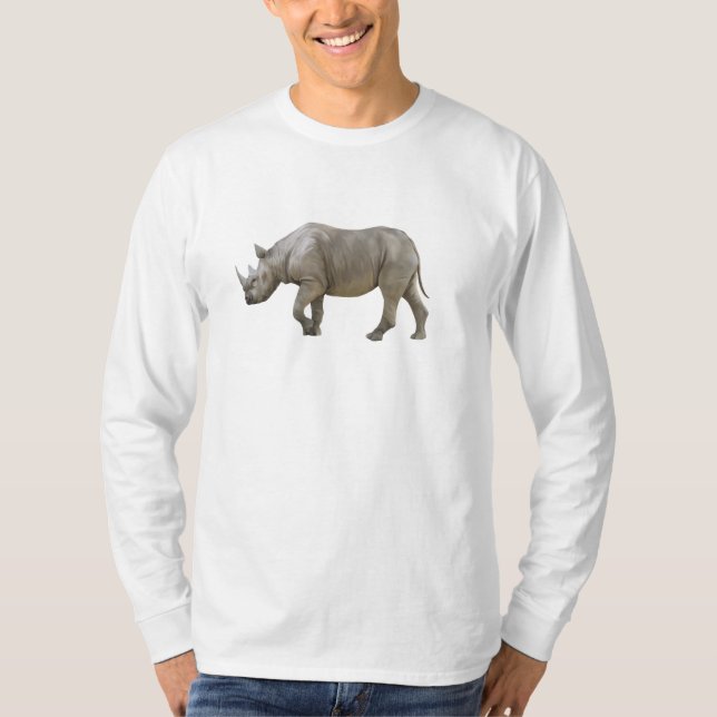 Camiseta Preta de Manga Longa Black Rhino (Frente)