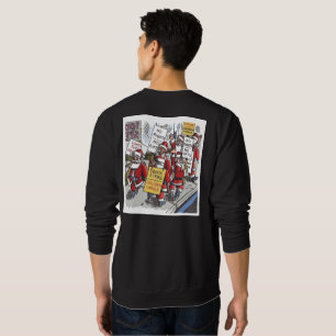 Camiseta preta de manga longa do Santa Strike nas