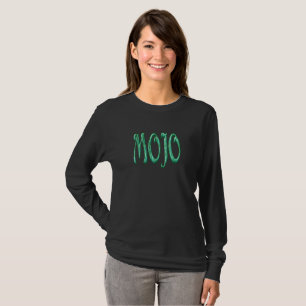 Camiseta preta de manga longa para mulheres Mojo
