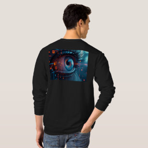 Camiseta preta de manga longa Quantum Eye parte de
