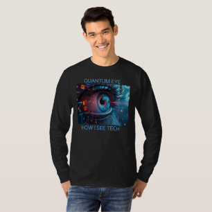 camiseta preta de manga longa tech Quantum Eye