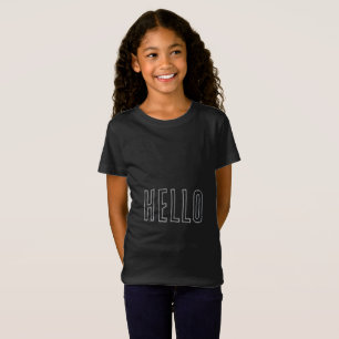 Camiseta preta de menina com HELLO/ GOODBYE