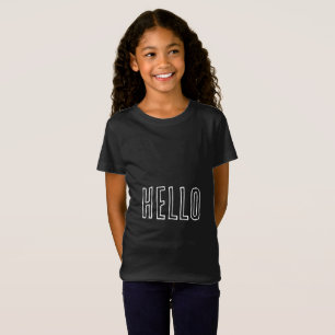 Camiseta preta de menina com HELLO/ GOODBYE