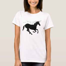 Camiseta preta de mulher Unicorn Magic