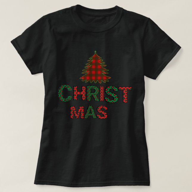 Camiseta Preta de Natal (Frente do Design)