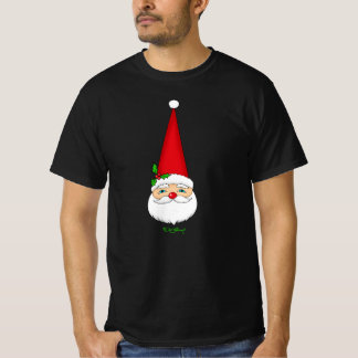 Camiseta Preta de Natal com Chapéu Cônico Vermelho