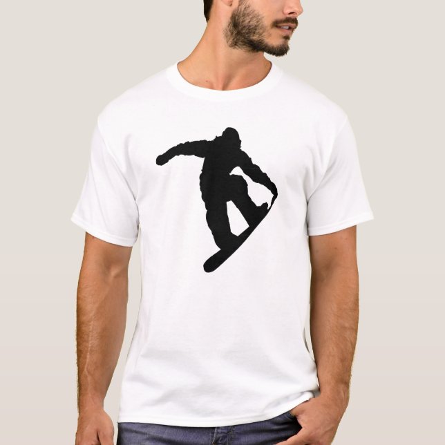 Camiseta Preta de Snowboarder (Frente)