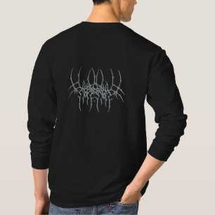 Camiseta preta de streetwear com estampa nas costa