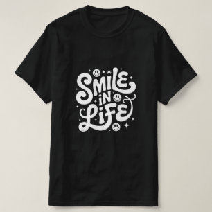 Camiseta preta de verão para homens '' Sorriso na