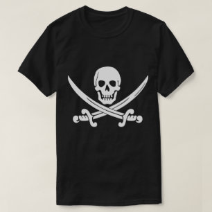 Camiseta preta do Halloween Pirate Mens