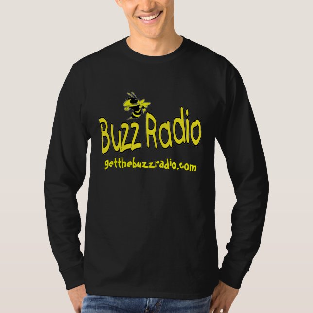 Camiseta preta do LS dos homens (Frente)