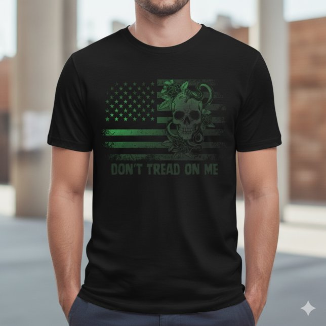 Camiseta Preta Don't Tread On Me Gadsden Flag (Criador carregado)