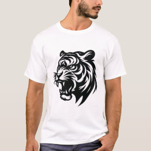 Camiseta Preta e Branca de Tigre - Negrito