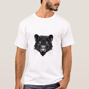 Camiseta Preta e Branca do Diabo da Tasmânia
