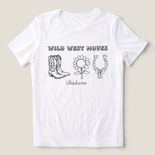 Camiseta Preta e Branca Western Wild West Moves