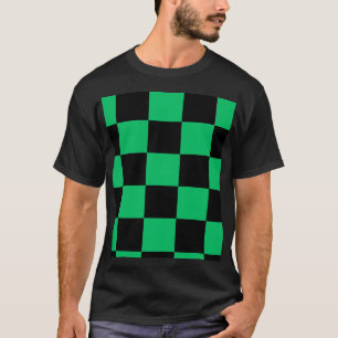 Camiseta Preta e Verde com Estampa em Estilo Anime