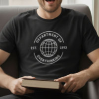 Camiseta Preta Engraçada do Departamento de Pensar
