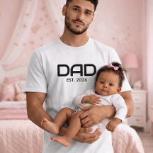Camiseta Preta Estabelecida para Pai com Letras Ne