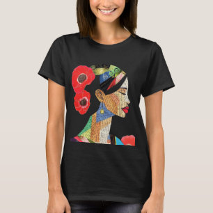 Camiseta Preta Feminina Cor-de-Rosa Jornal Antigo