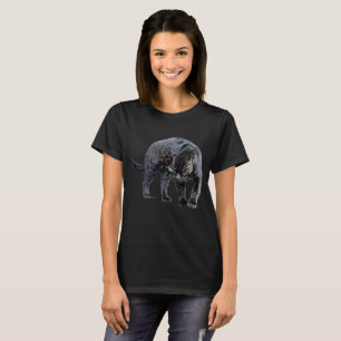 Camiseta preta feminina Jaguar Diablo