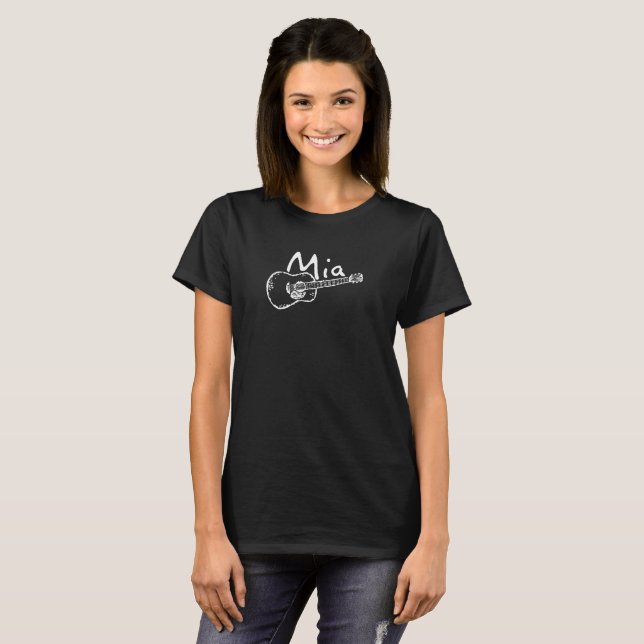 Camiseta preta feminina Mia (Frente Completa)