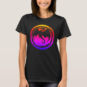 Camiseta preta feminina neon Black Dragon