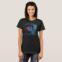 Camiseta preta feminina Quantum Eye