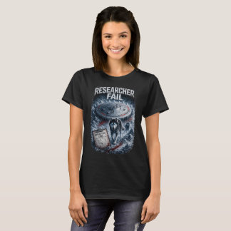 Camiseta preta feminina Researcher Fail