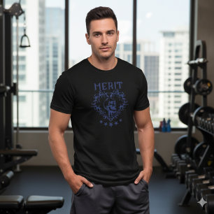Camiseta Preta Gráfica MERIT Caveira Gótica