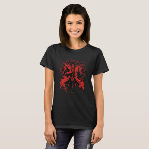 Camiseta Preta Gráfica Vermelha Rider of Bad Faith