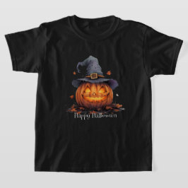 Camiseta Preta Infantil Happy Halloween