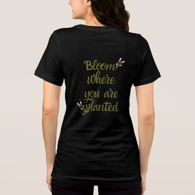 Camiseta Preta Inspiradora com Brilho Dourado (Verso)