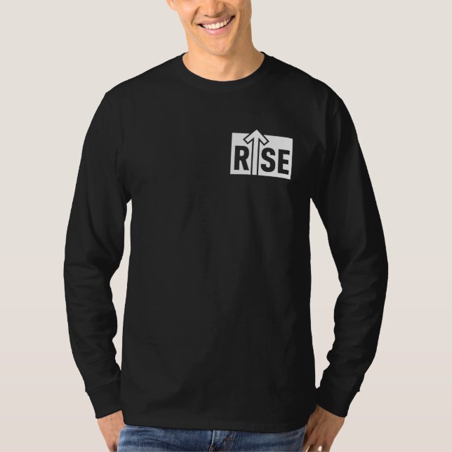 Camiseta Preta Limpa e Tipográfica de Elevação Ris (Frente)