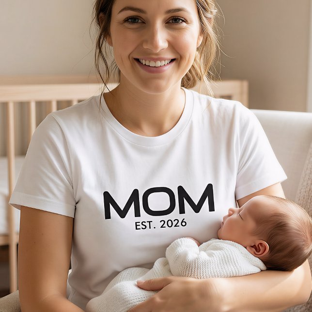 Camiseta Preta Mãe Estabelecida em Negrito (Criador carregado)