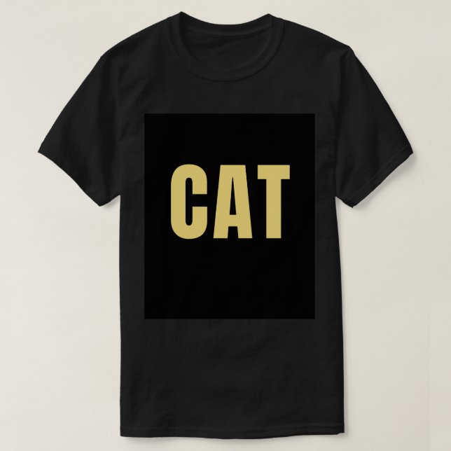 camiseta preta manga curta com desenho de gato (Frente do Design)