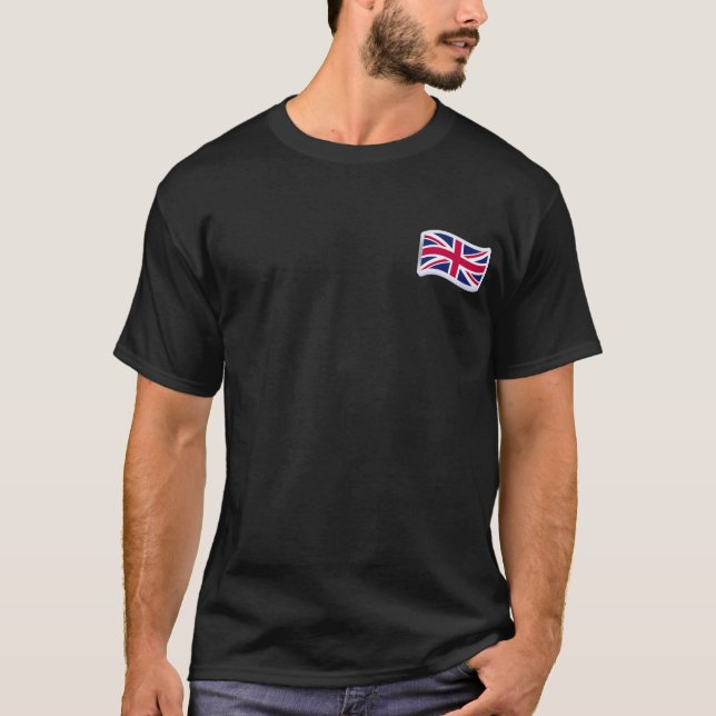 Camiseta Preta Masculina com Union Jack (Frente)