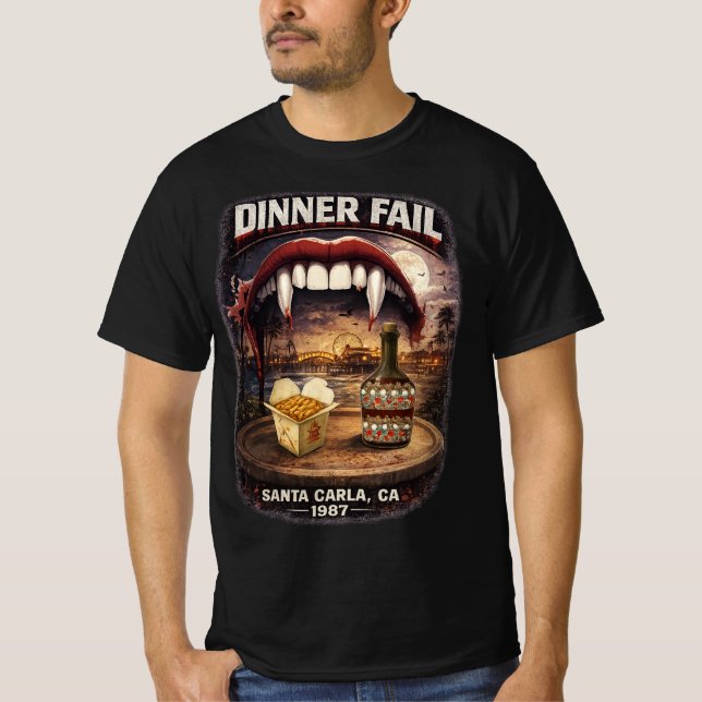 Camiseta Preta Masculina Dinner Fail (Frente)