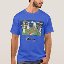 Camiseta Preta Masculina Lobisomens Comendo Pizza