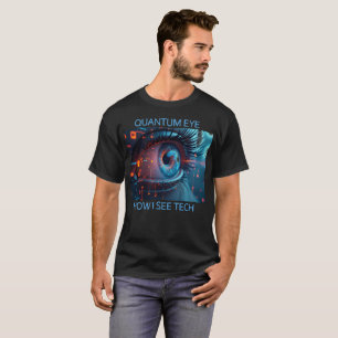 camiseta preta masculina Quantum Eye tech