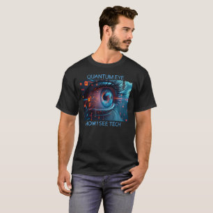 Camiseta preta masculina Quantum Eye tech