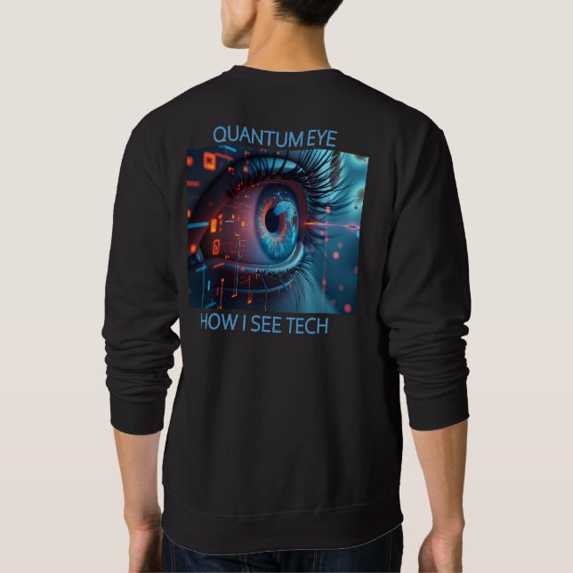 camiseta preta masculina Quantum Eye tech costas (Verso)