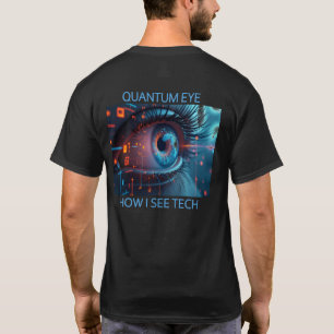 camiseta preta masculina Quantum Eye tech costas