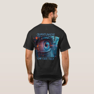 camiseta preta masculina Quantum Eye tech costas