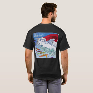Camiseta preta masculina Surf Magnet costas