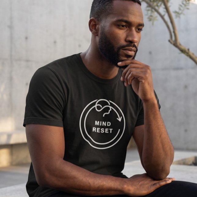 Camiseta Preta Mind Reset | Saúde Mental Minimalis (Criador carregado)