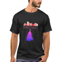 Camiseta preta moderna de Natal!