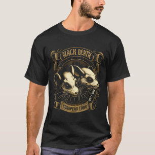 Camiseta Preta Morte Tour Europeu História Gótico