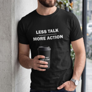Camiseta Preta Motivacional Masculina Menos Conver