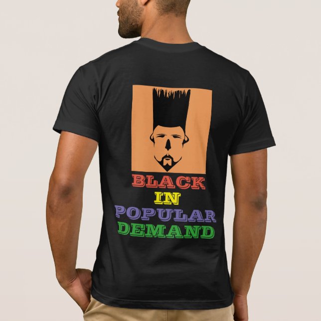 Camiseta Preta na Demanda Popular (Verso)