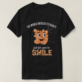 Camiseta Preta "O Mundo Desdobra Sua Beleza" Folha